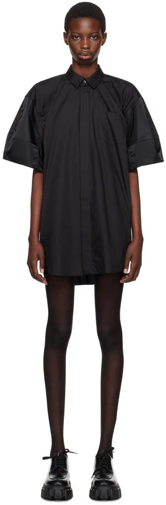 Sacai Black Shirt Minidress 1