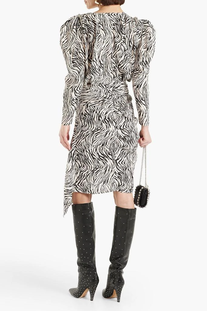 Isabel Marant Zarga pleated zebra-print silk-blend crepe de chine blouse 3