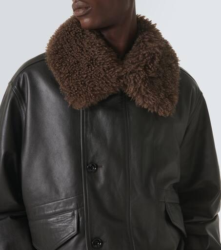 Shearling-trimmed leather blouson – On Sale Now with Up to 31% Off
