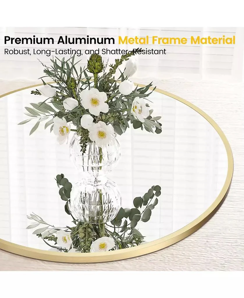 Homfan Round Mirror, Circle Mirror, Round Mirrors for Bathrooms, Entryways, Living Rooms, Bedrooms 
Vanity Decor, Free Reflection in Modern Design 4