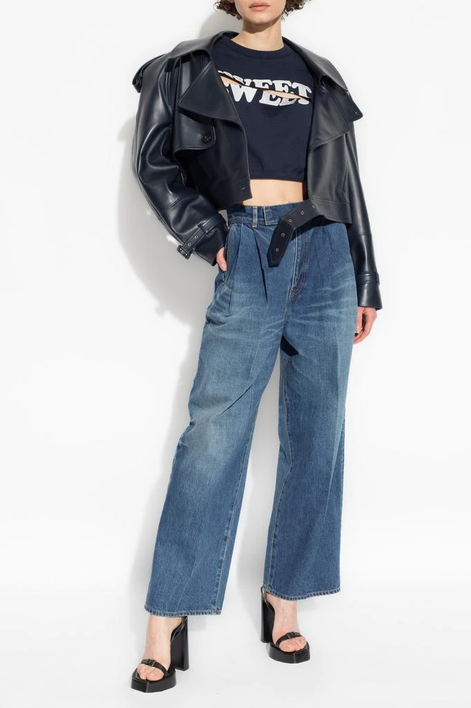UNDERCOVER Cropped sweatshirt with cut-outs 2