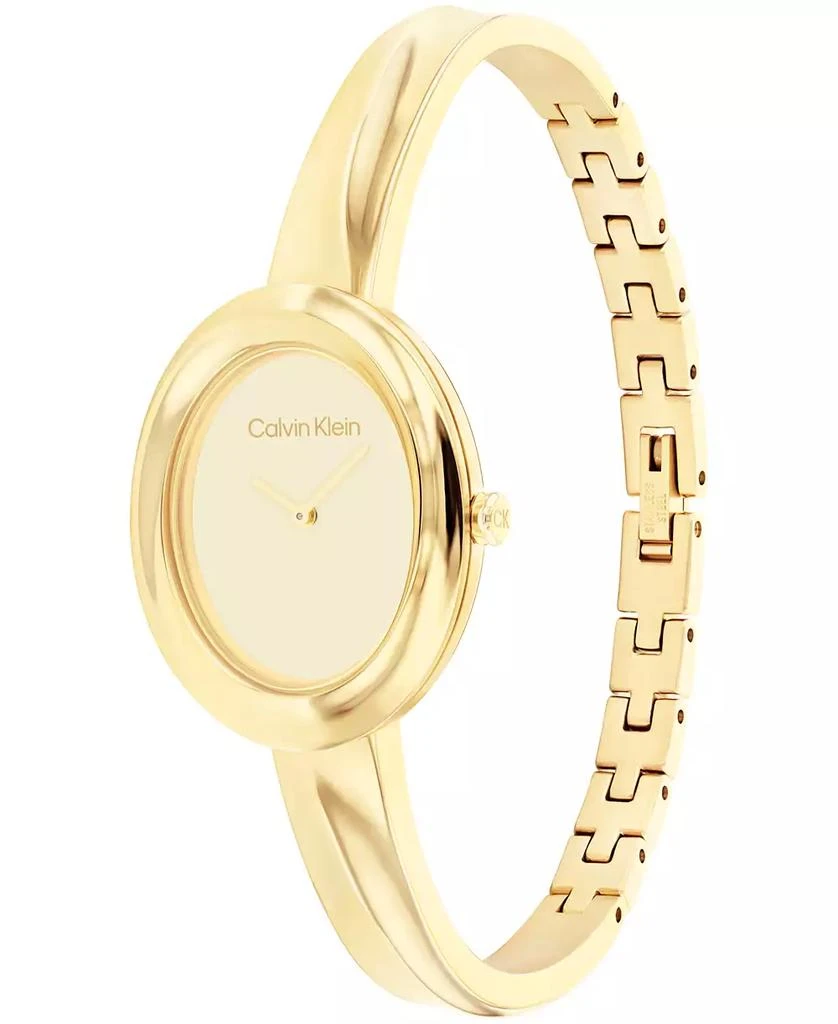 Calvin Klein Women Twisted Bezel Gold-tone Stainless Steel Bracelet Watch 24mm 2
