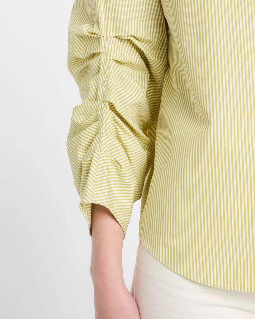 Lafayette 148 New York Ruched-Sleeve Button-Down Shirt 5