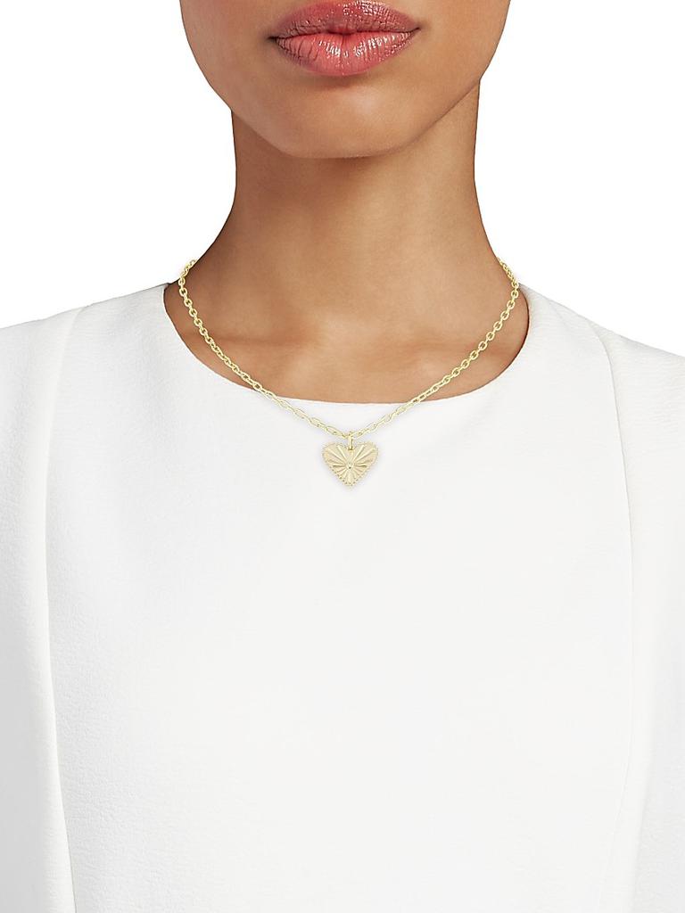 Marlo Laz Agape 14K Gold & Diamond Pour Toujours Pendant Necklace