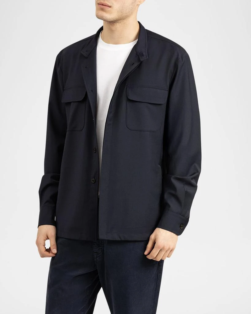 BOGLIOLI Men's Overshirt with Band Collar 4