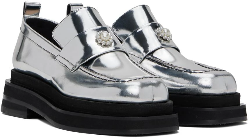 Simone Rocha Silver Heart Toe Platform Loafers 4