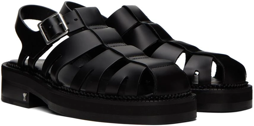 AMI Black Fisherman Flat Sandals 4