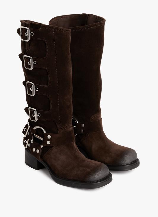 Miu Miu Leather strap boots