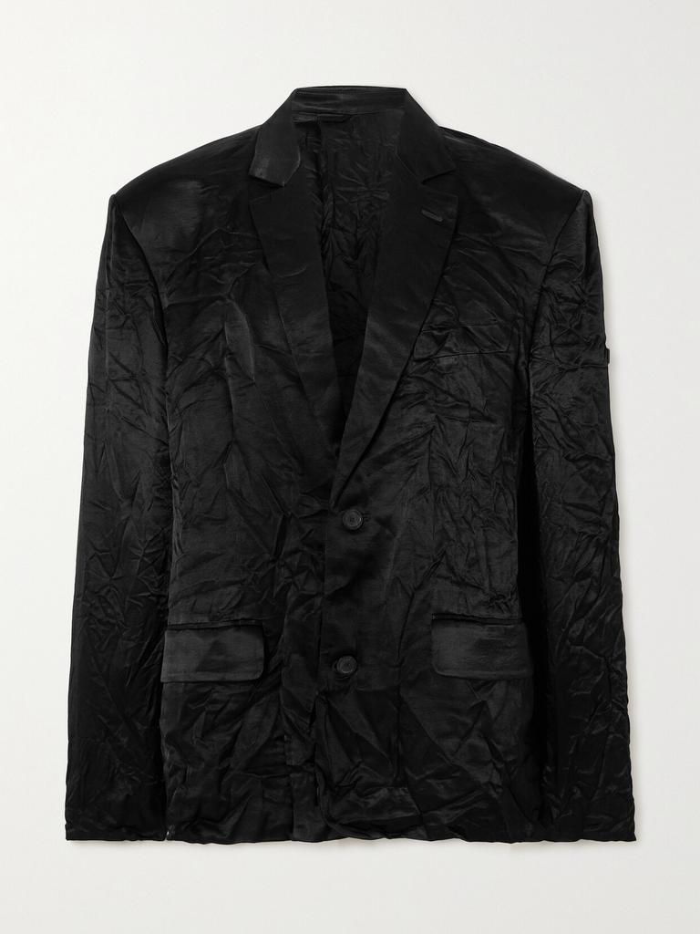 Balenciaga 贴花褶皱缎布西装外套- FR36 黑色FR-38 - Tops