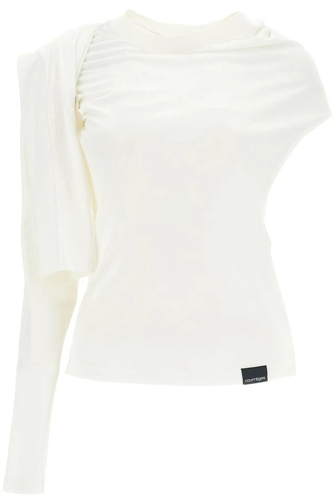 Courrèges Courrèges Asymmetric Off-Shoulder Draped T-Shirt 1