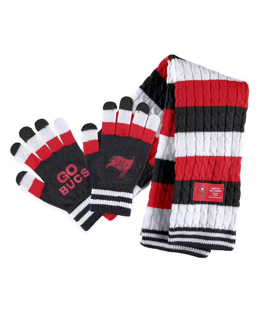 WEAR by Erin Andrews Women's Tampa Bay Buccaneers Striped Scarf and Gloves Set