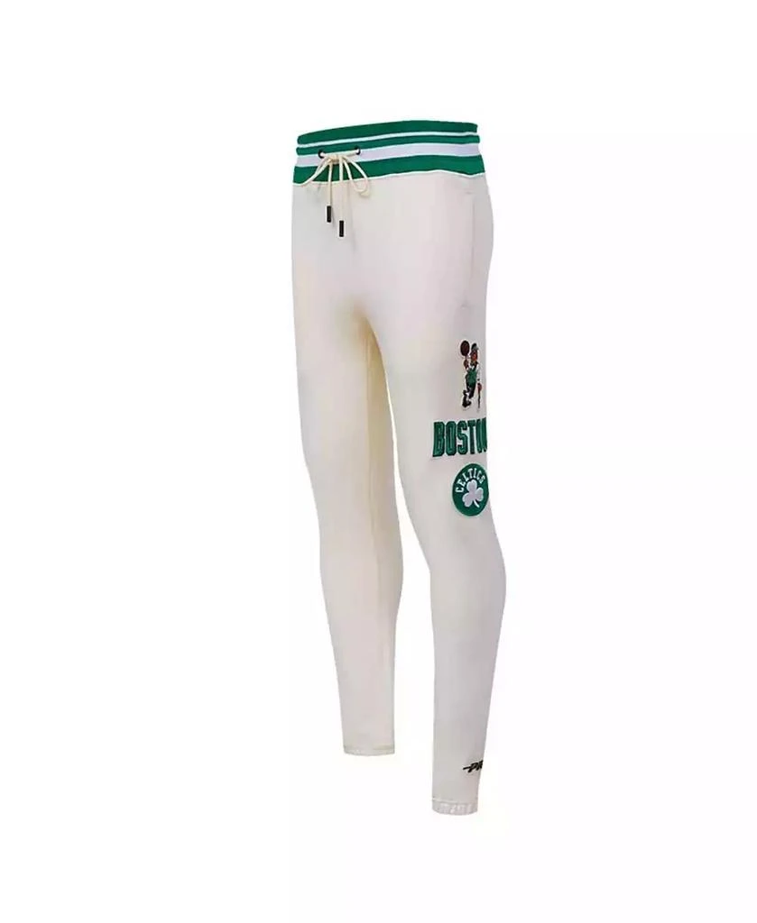 Pro Standard Men's Cream Boston Celtics Retro Classic Fleece Sweatpants 4