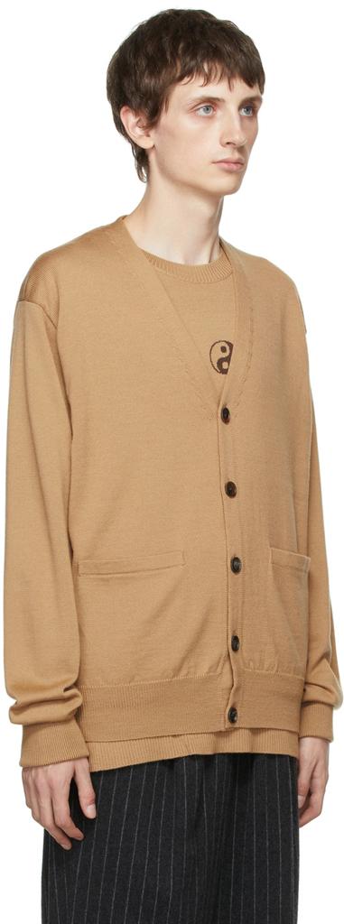 BED J.W. FORD Beige Wool Buttoned Cardigan
