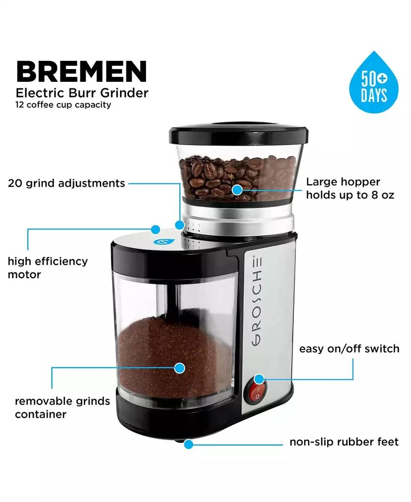 GROSCHE BREMEN Burr Electric Coffee Grinder 3