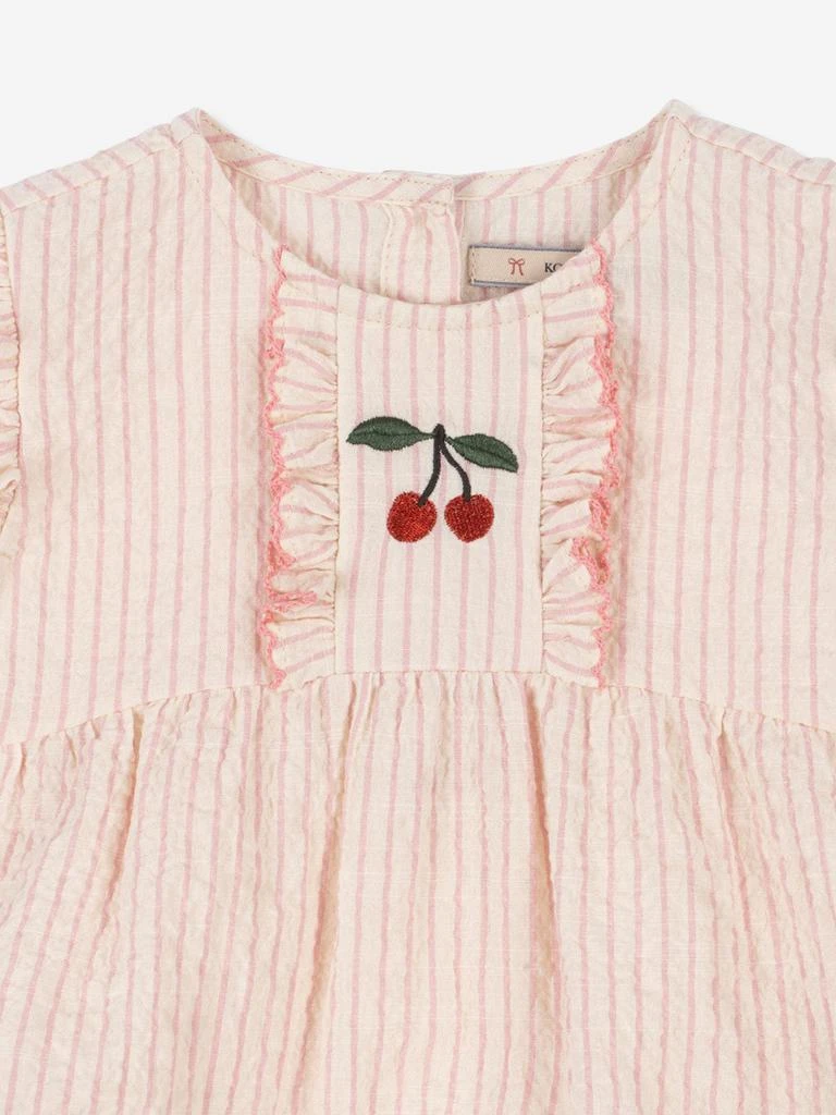 Konges Slojd Baby Girls Ellie Frill Romper in Pink 4
