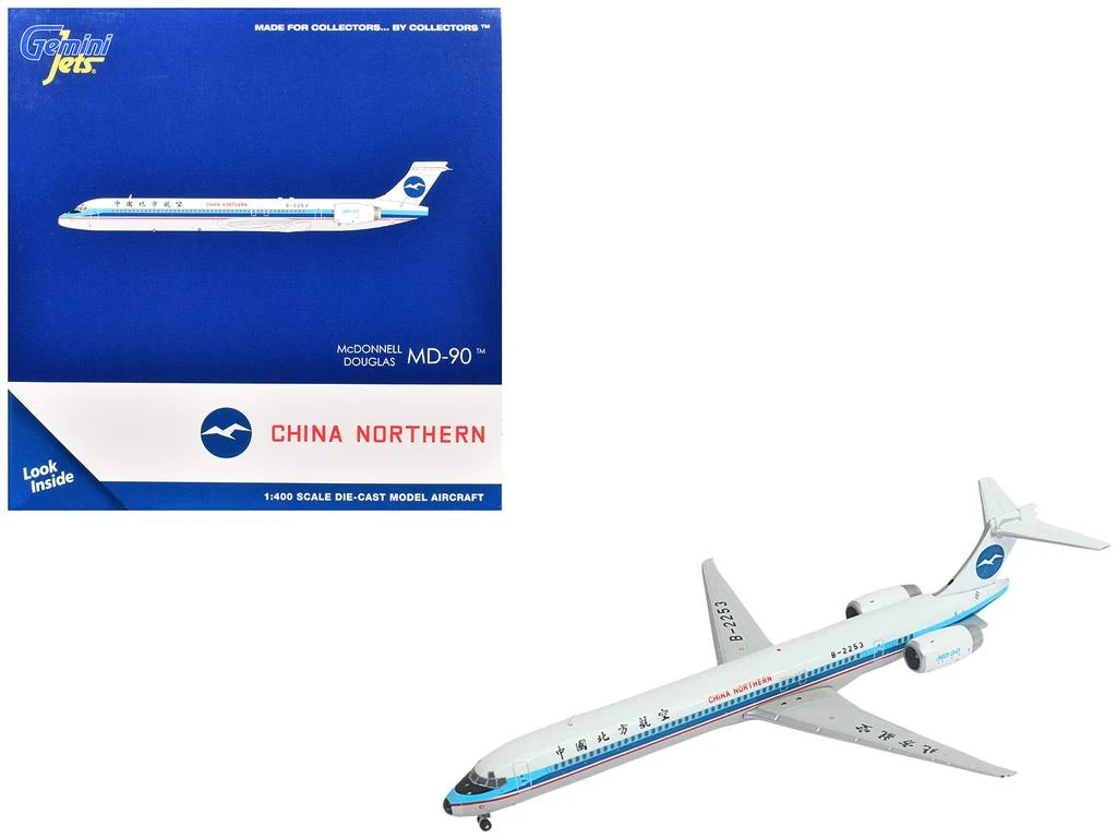 GeminiJets McDonnell Douglas MD-90 China Northern Airlines B-2253 White Blue Stripes  1/400 Diecast Model Airplane