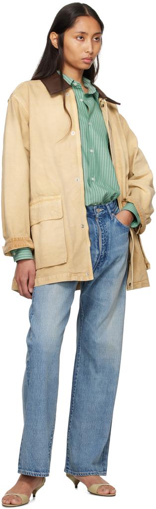 Shop Beige Organic Cotton Duck Jacket on Sale at BeyondStyle – Get