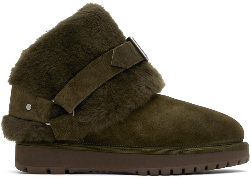 Burberry Green Suede & Shearling Chubby Boots