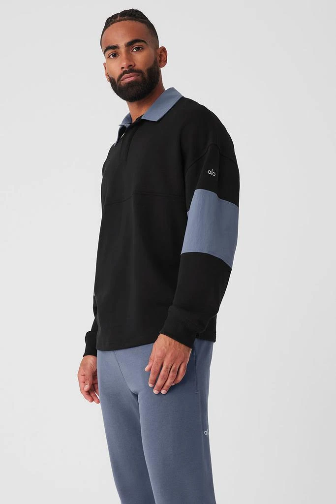 Alo Mixmatch Rugby Sweatshirt - Black/Bluestone 3