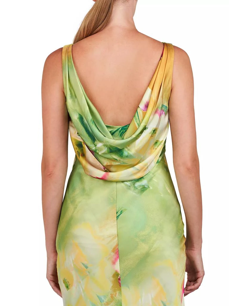 Kay Unger Pippa Floral Satin Gown 5