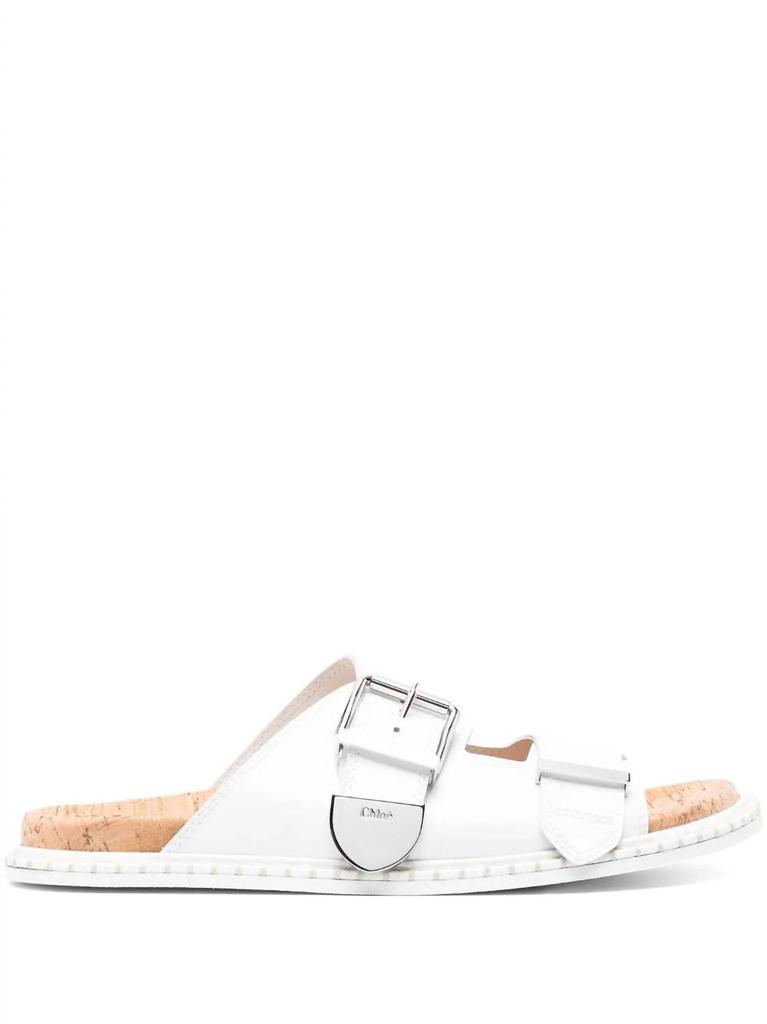 Chloe Rebecca Slide Sandal In Brilliant White