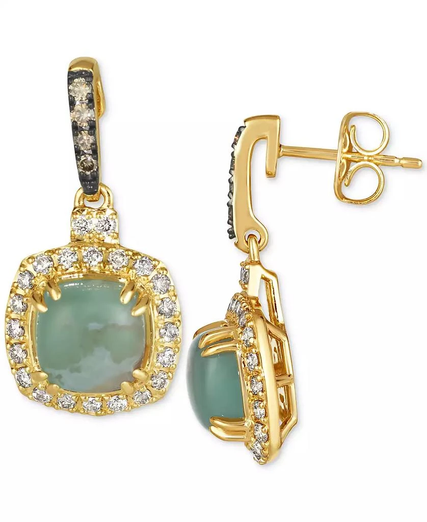 Le Vian Peacock Aquaprase (2-3/8 ct. t.w.) & Diamond (1/2 ct. t.w.) Halo Drop Earrings in 14k Gold 2