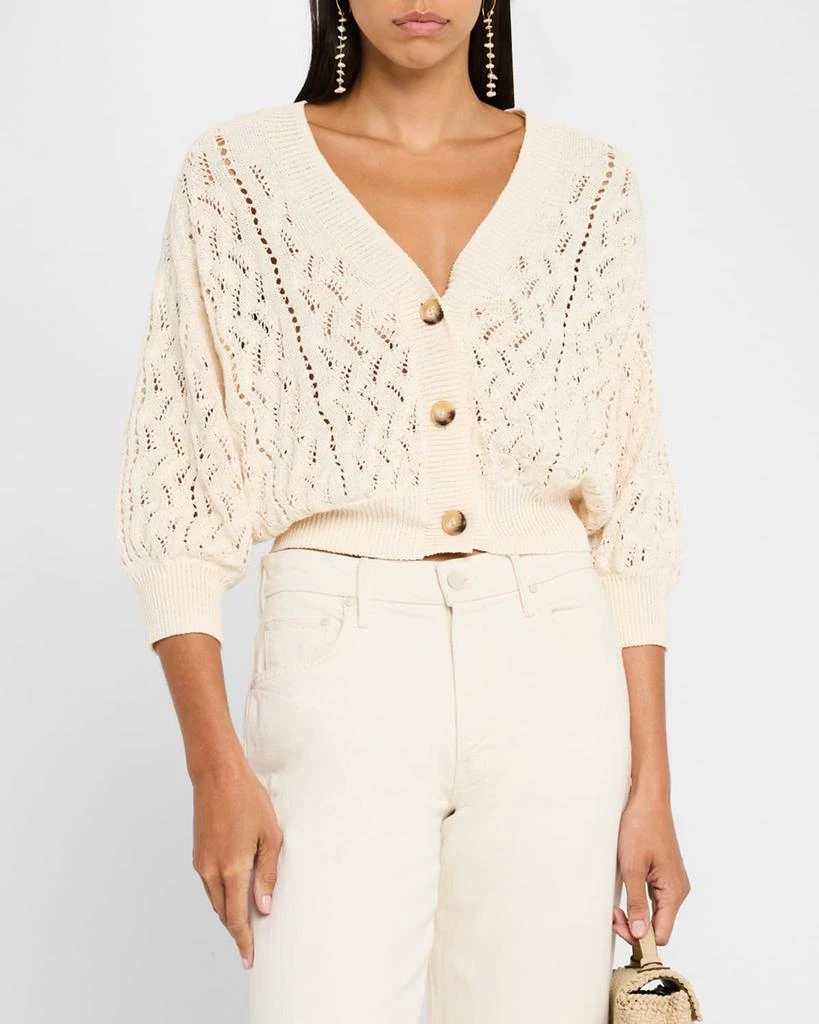 Shop Essam Cropped Pointelle-Knit Cardigan on Sale at BeyondStyle