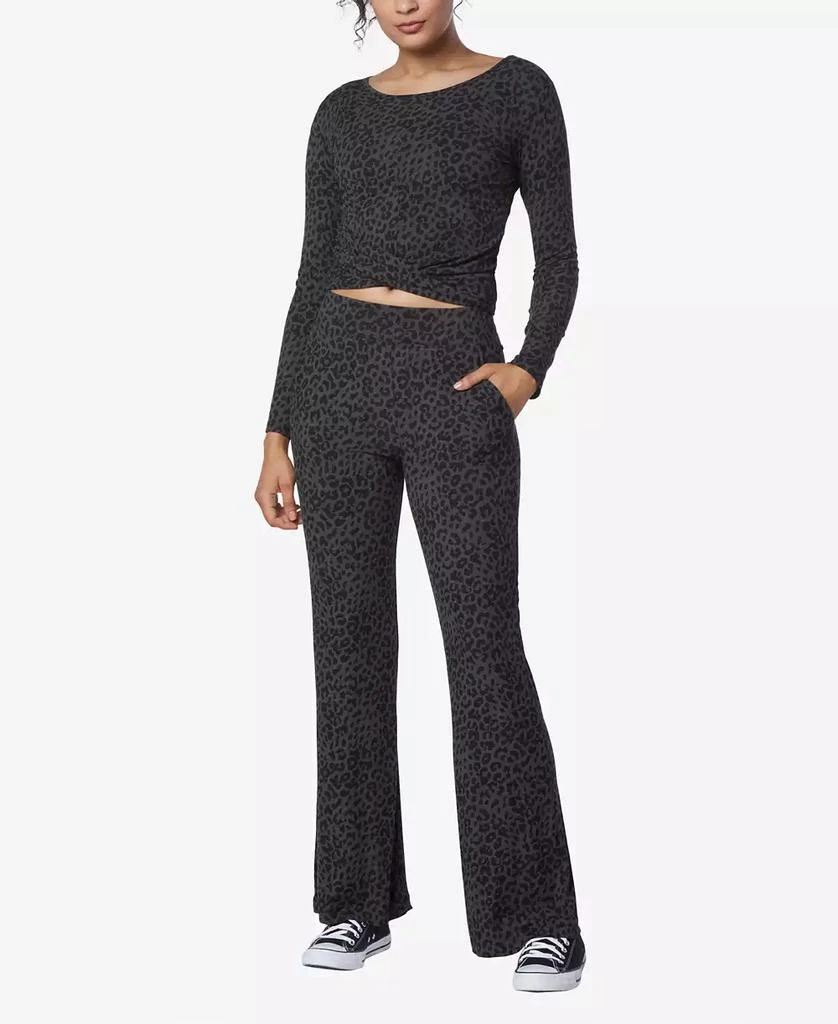 Marc New York by Andrew Marc Women's Full Length Ribbed Wide Leg Pants 4