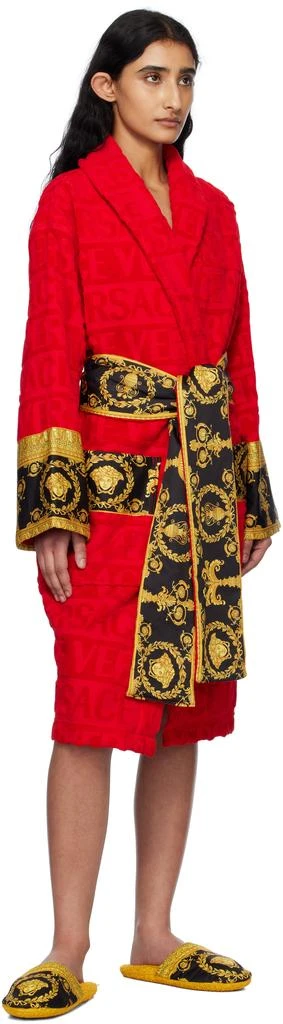 Versace Red 'I Heart Baroque' Bathrobe 4