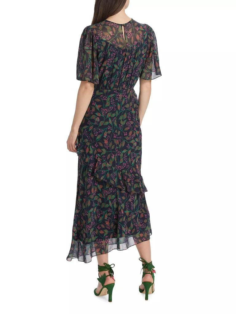 Saloni Vida Ruffled Silk Georgette Midi-Dress 5
