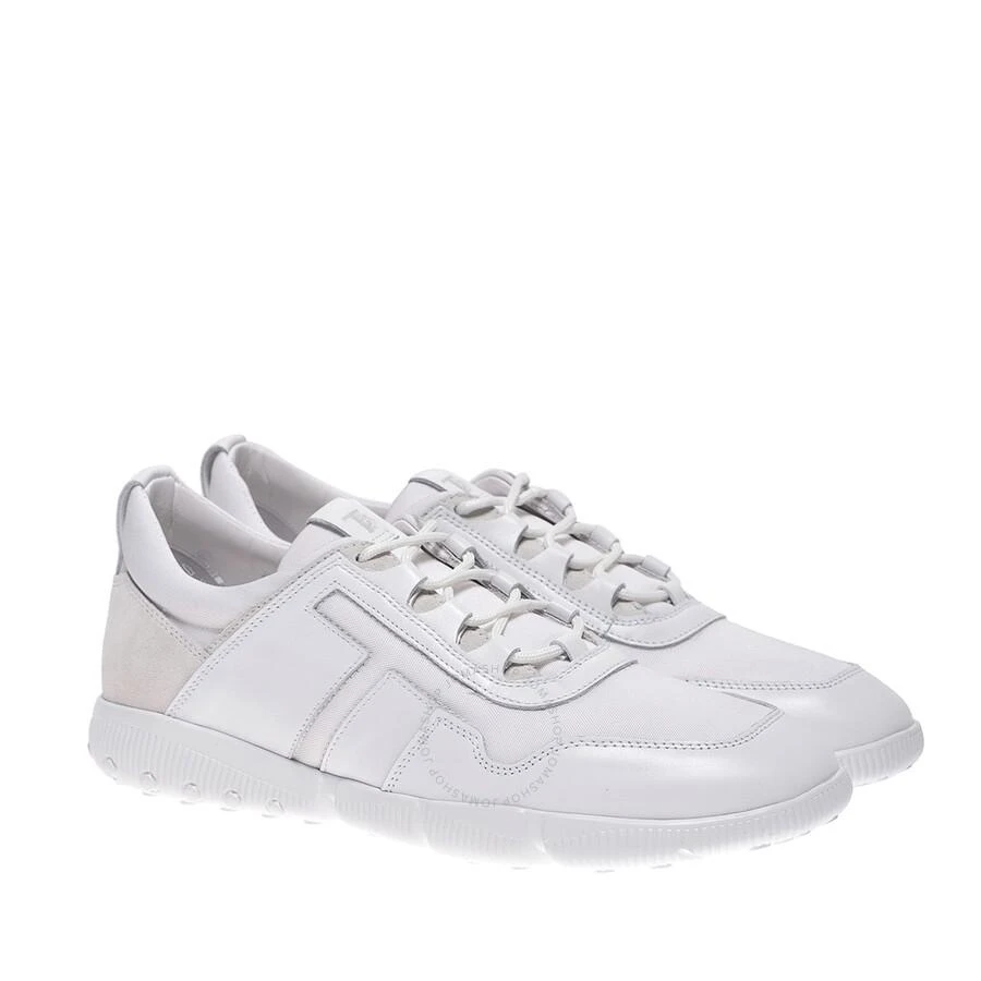 Tod's Men's White Fabric And Leather Low-Top Sneakers 2