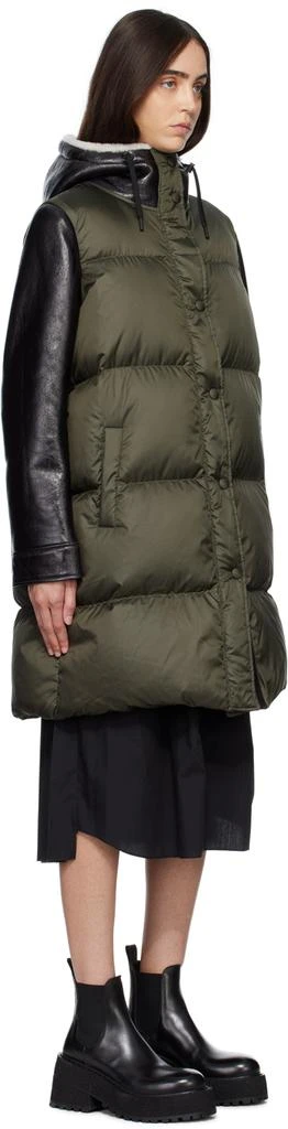 Yves Salomon Khaki Quilted Down Jacket 2