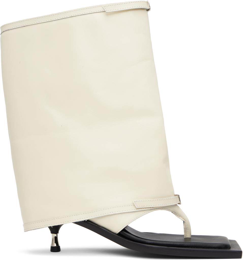 FIDAN NOVRUZOVA Off-White Kaia Stiletto Cropped Trouser Heeled Sandals