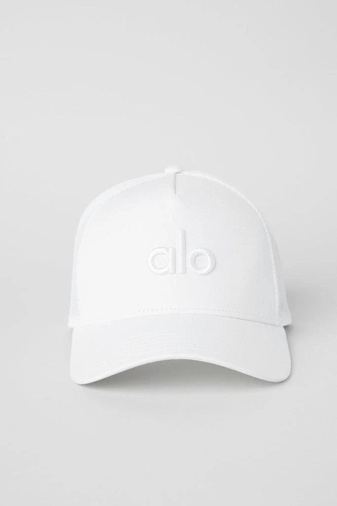 Alo District Trucker Hat - White/White 3