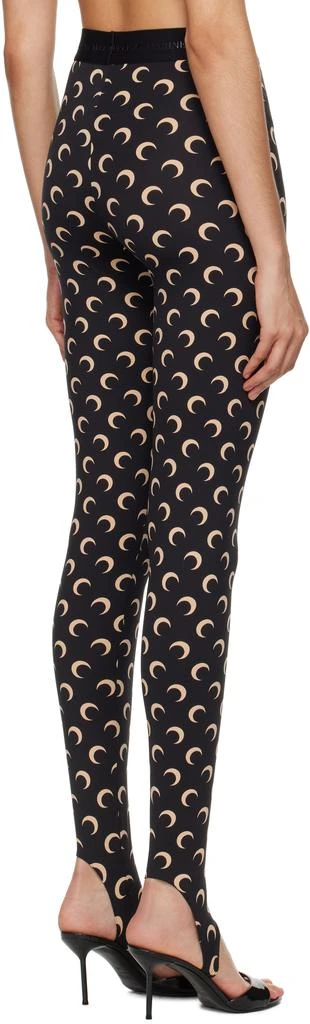 MARINE SERRE Black Recycled Jersey Moon Stirrup Leggings 3