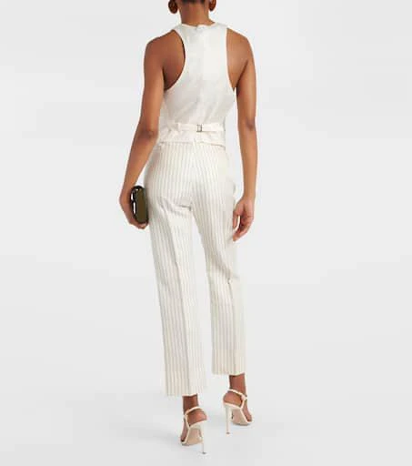 Tom Ford Pinstripe wool and silk-blend vest 3