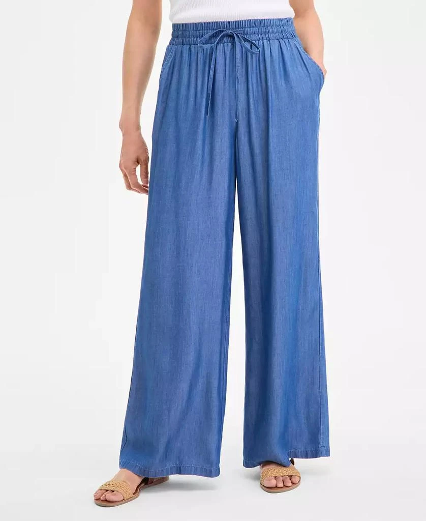 Style & Co Women's Chambray Wide-Leg Pants, Exclusively at Macy's 3