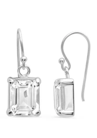 Belk & Co. Co. 5 Ct. T.w. White Topaz Earrings In Sterling Silver 1