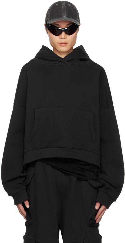 Entire Studios Black Cropped Heavy Hoodie - Hoodies