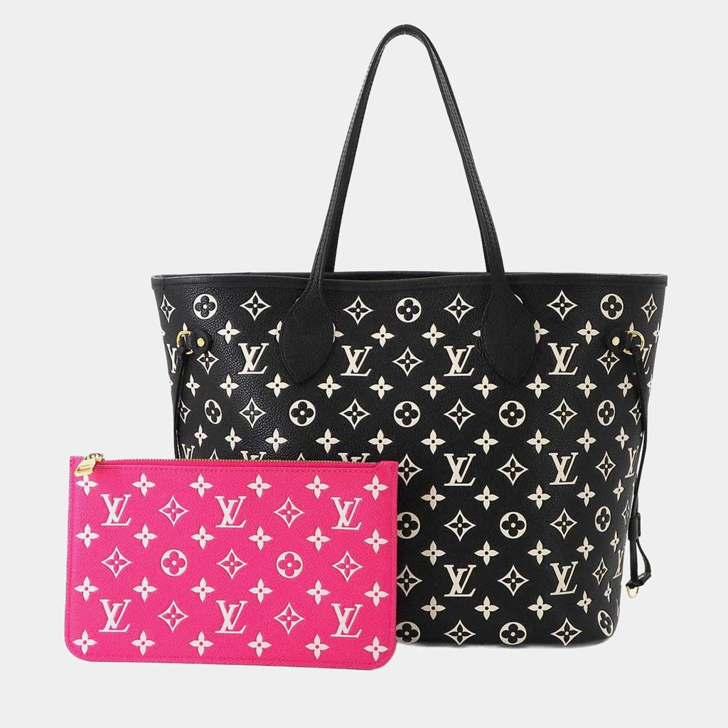 Louis Vuitton Louis Vuitton Monogram Empreinte Neverfull Mm Tote Bag Leather Black White