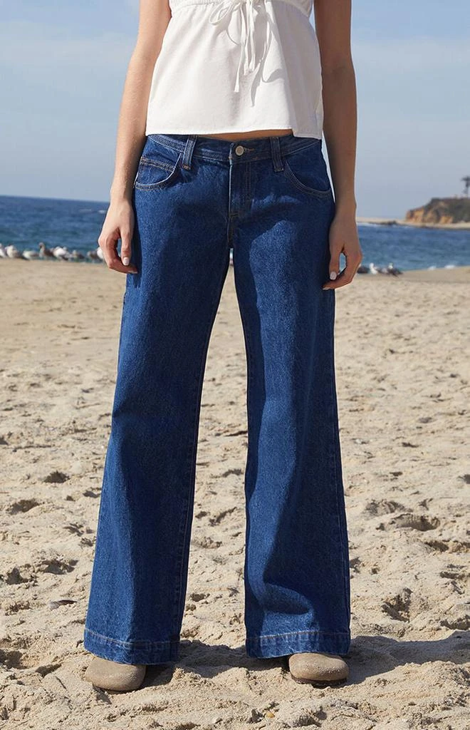 John Galt Dark Indigo Gracie Low Rise Baggy Carpenter Jeans 1