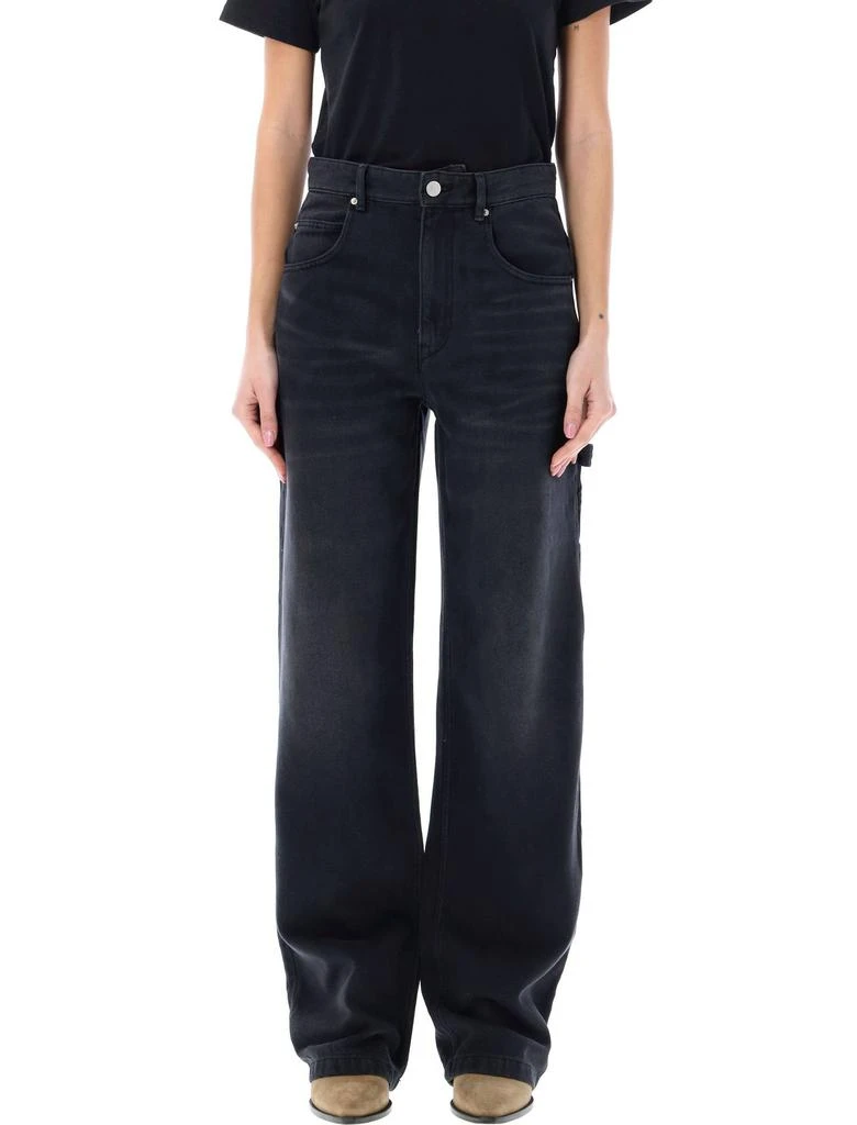 Isabel Marant Isabel Marant Bymara Logo Patch Wide-Leg Jeans 1