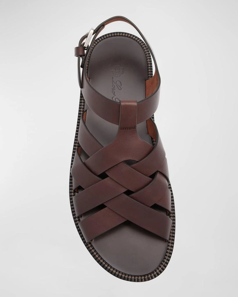 Loro Piana Men's Kumihimo Leather Sandals 5