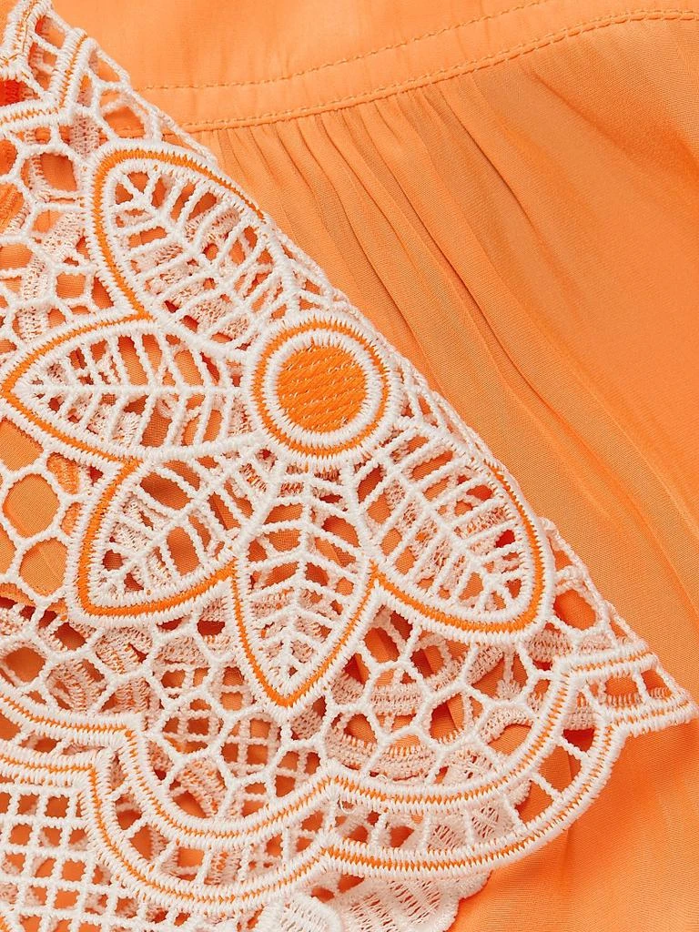 Ramy Brook Esti Lace-Trim Split Neck Flutter-Sleeve Top 7