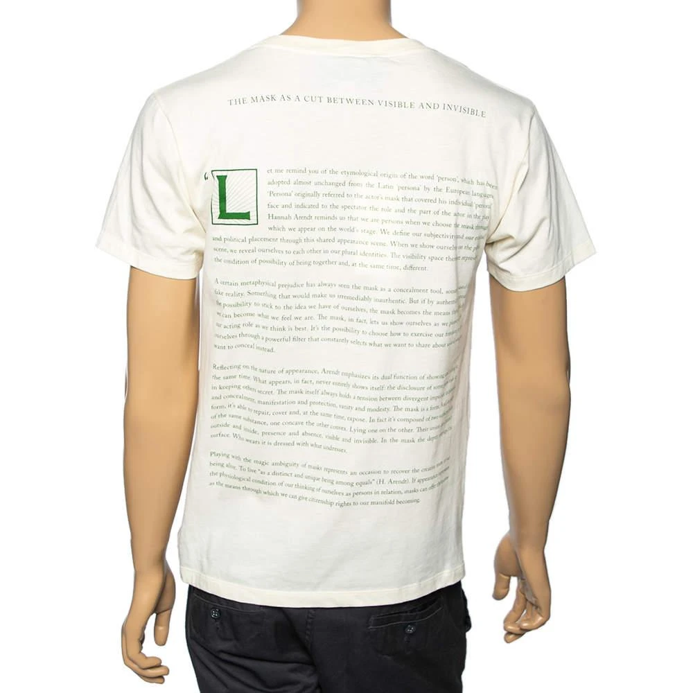 Gucci Gucci Cream Cotton Manifesto Mask Printed Crew Neck T-Shirt XS 3
