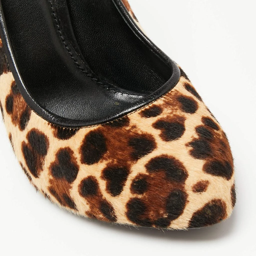 Dolce & Gabbana Dolce & Gabbana Beige/Brown Pony Hair Leopard Print Platform Pumps Size 40 7