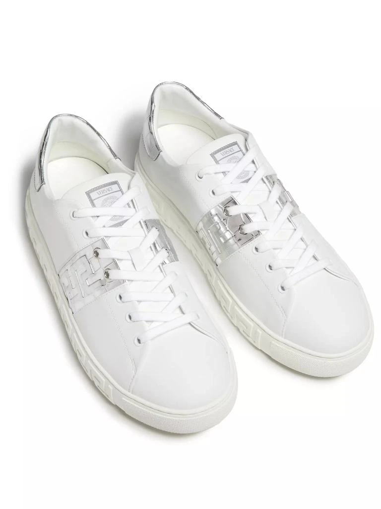 Versace Croc-Print Leather Sneakers 4
