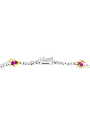 Effy 14K Two Tone Gold, 1.31 TCW Diamond
Ruby Bracelet 2