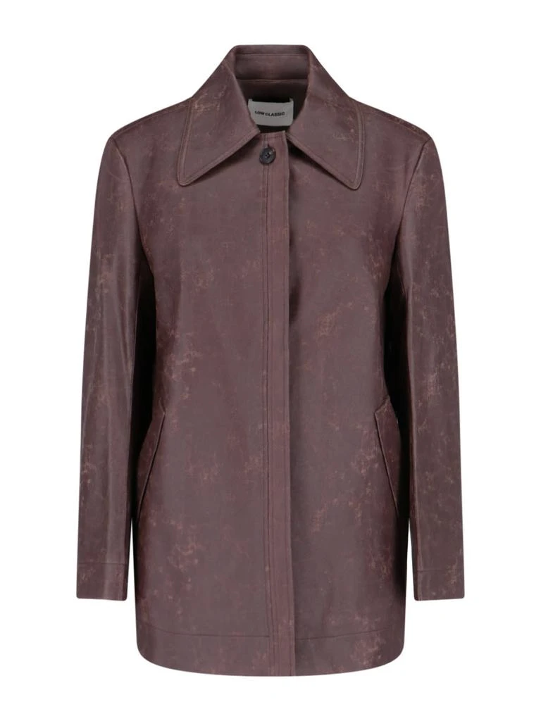 Low Classic Faux Leather Coat 1