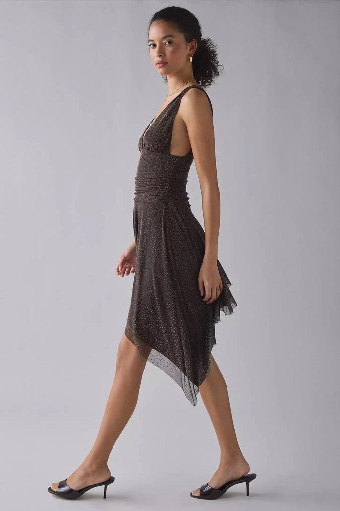 white asymmetrical midi dress Dole Embellished Asymmetric Maxi Dress in White main image 0